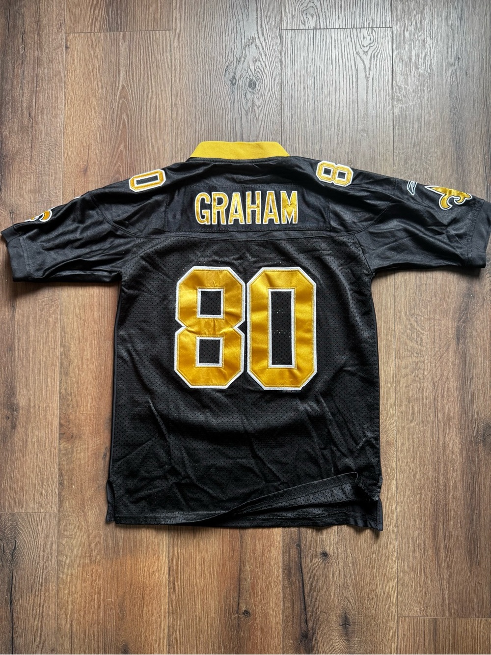 Men’s Reebok NFL New Orleans Saints Jimmy Graham Black & Gold Football Jersey